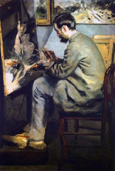 Pierre-Auguste Renoir Portrait of Jean-Frederic Bazille oil painting image